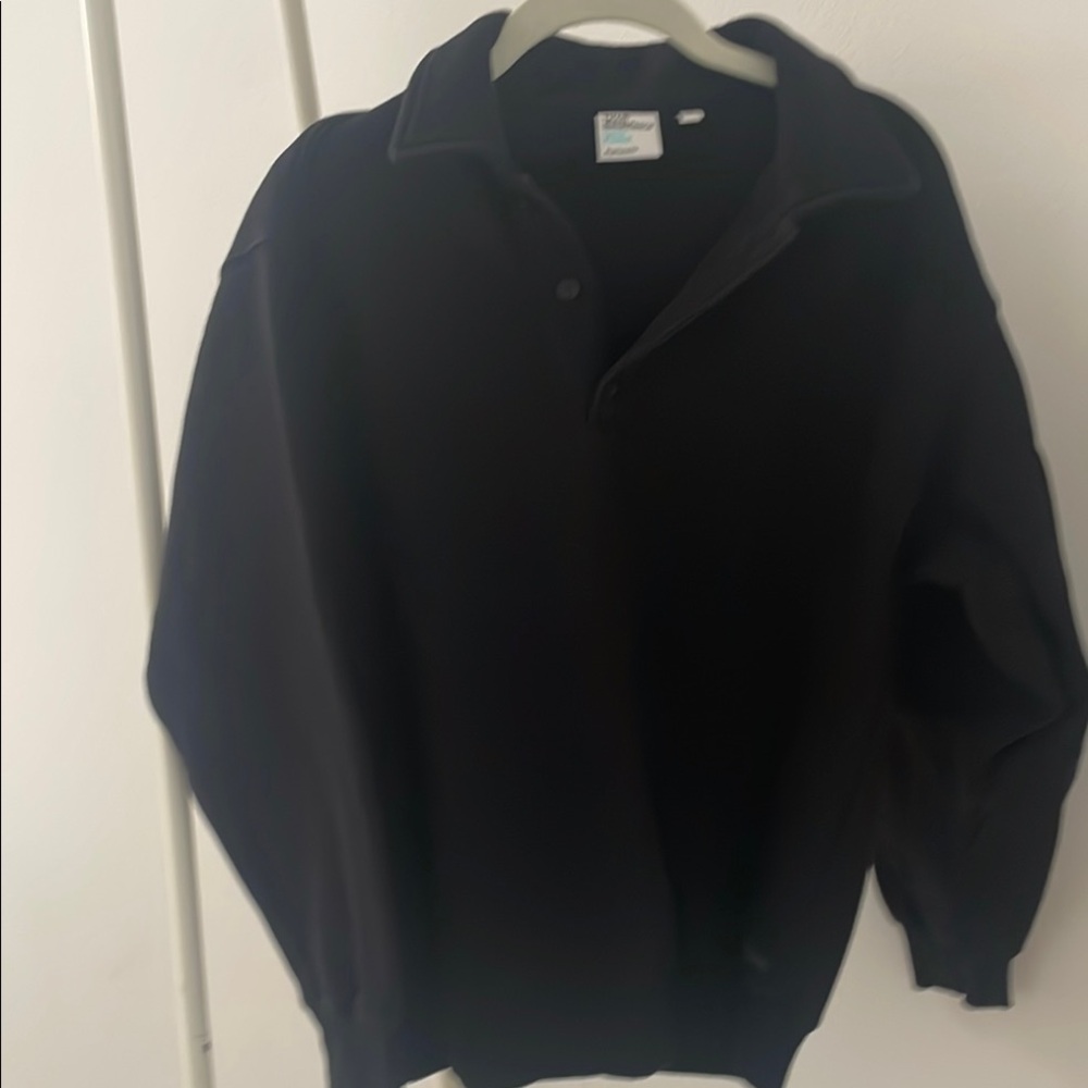 TNA Cozy Boyfriend Black Fleece Pullover